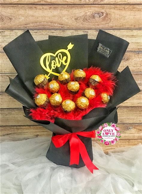 E27 Ferrero Rocher Bouquet sameday flower delivery to Malaysia | Only Love Florist & Gifts