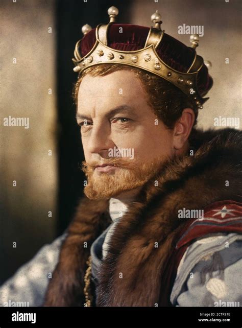 BASIL SYNEY Colour Portrait as Claudius in costume for the Chapel Scene in HAMLET 1948 director ...