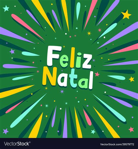 Happy merry christmas in brazilian portuguese Vector Image