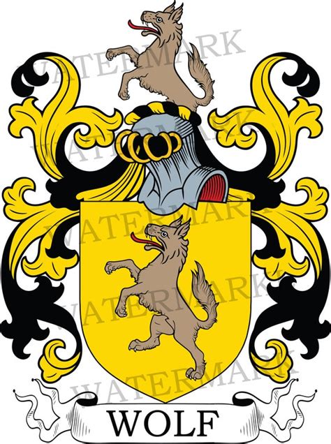 Wolf Family Crest germany Digital Download Wolf Coat of - Etsy