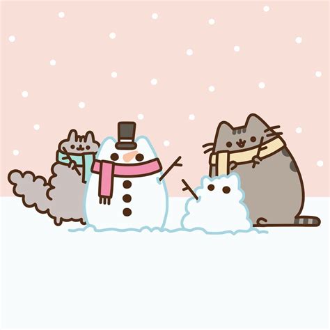 Muñequito de nieve ️⛄️ ️ | Pusheen navidad, Gatito pusheen, Gatos kawaii