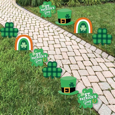 Big Dot of Happiness Shamrock St. Patrick's Day - Hat, Rainbow Lawn Decorations - Outdoor Saint ...