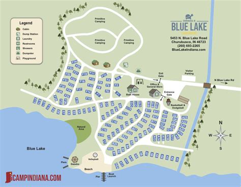 Campground Map | Blue Lake Campground Churubusco Indiana