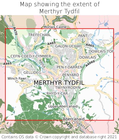 Where is Merthyr Tydfil? Merthyr Tydfil on a map