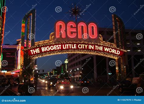 Reno Arch at Night editorial stock image. Image of lights - 11557979