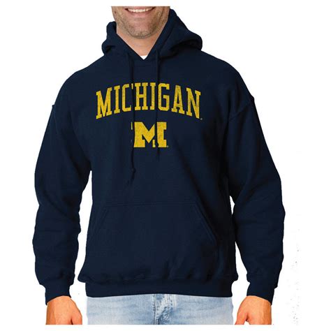 Michigan Wolverines Vintage Hooded Sweatshirt Navy Victory MICV1412A