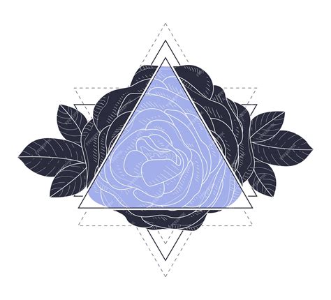 Premium Vector | Triangle with rose flowers and leaves vector ...