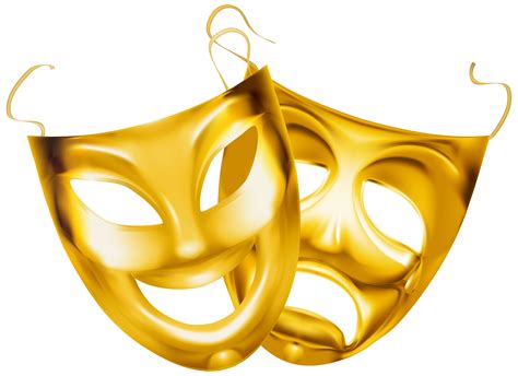 Gold Theater Masks PNG Clipart Image | Gallery Yopriceville - High-Quality Images and ...