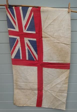 ANTIQUE BRITISH WHITE ENSIGN FLAG