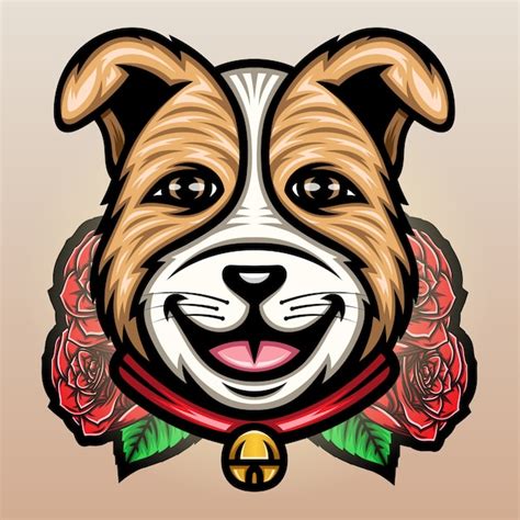 Premium Vector | Cute dog with roses flower.