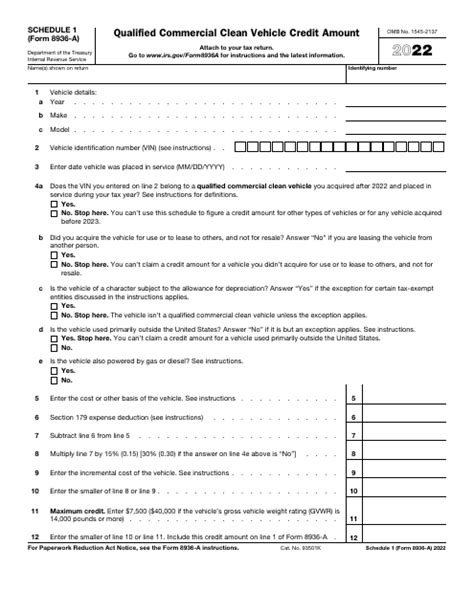 IRS Form 8936-A Schedule 1 - 2022 - Fill Out, Sign Online and Download Fillable PDF | Templateroller