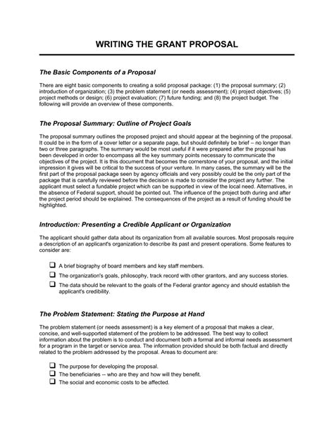 Writing the Grant Proposal Template | by Business-in-a-Box™