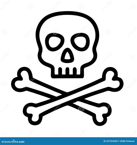 Skull and Crossbones. a Symbol of Danger, Death, and Viruses Stock Vector - Illustration of fear ...