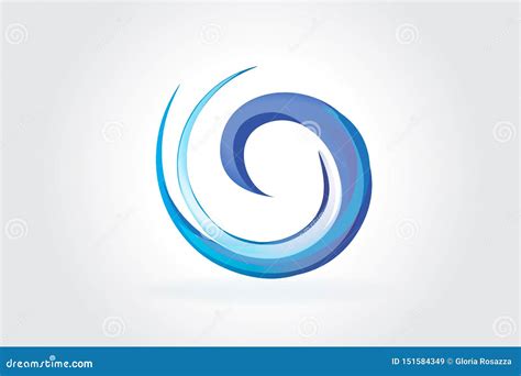 Logo blue spiral waves stock vector. Illustration of brand - 151584349