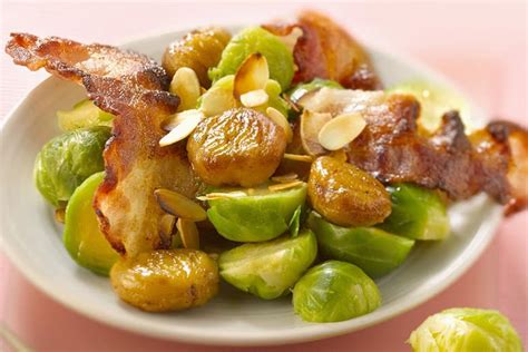 Brussels Sprouts with Chestnuts and Bacon