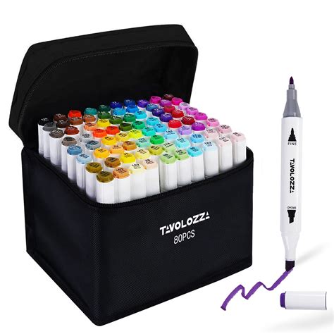 Markers, 40 Colors Art Marker Set, New Generation Dual Tip Permanent ...