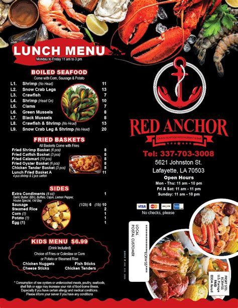 Menu - Red Anchor Seafood