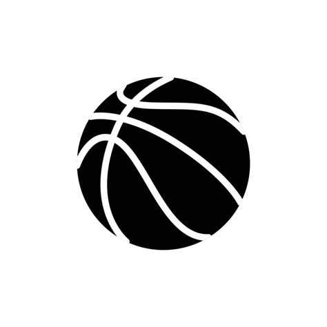 Basketball Silhouette. Black and White Icon Design Element on Isolated White Background 7383806 ...