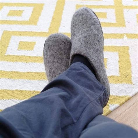 Fair Trade Handmade Mens Felt Slippers Suede Sole By Aura Que | notonthehighstreet.com