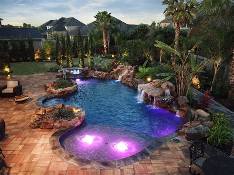 custom free form lagoon swimming pool | Custom inground pools, Pool landscape design, Custom ...