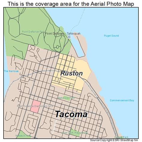 Aerial Photography Map of Ruston, WA Washington