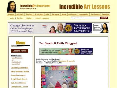 Faith Ringgold and Tar Beach Lesson Plan for 3rd - 5th Grade | Lesson Planet