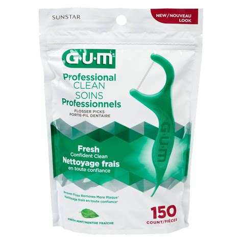 GUM Professional Clean Flosser Picks Fresh Mint 150 Count - MedaKi