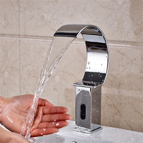 Chrome Polished Heighten Touchless Bathroom Sink Faucet Automatic Sensor Mixer Tap-in Basin ...