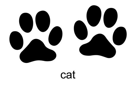 Cat footprint. Cat stamp. Foot print track icons vector set. Animal ...