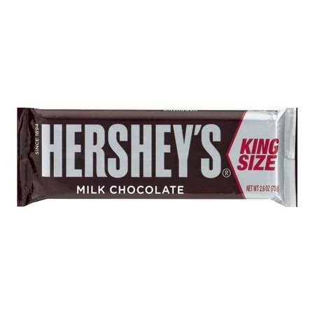 HERSHEY'S Milk Chocolate King Size Bar, 2.6-Ounce Bars, 2.6 OZ - Walmart.com