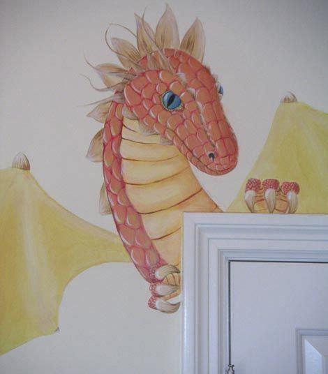 Image result for sleeping dragon mural | Kids room murals, Dragon nursery, Kid room decor