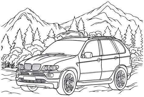 BMW X5 Coloring Page - Free Printable Coloring Pages