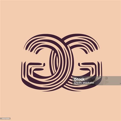 Gg Monogram Logo Intertwined Lines Uppercase Letter G Geometric Font ...