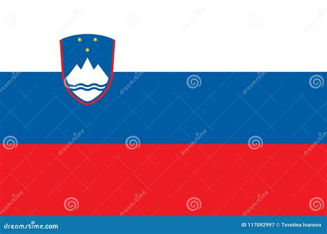 Slovenian National Flag. Official Flag of Slovenia, Accurate Colors ...