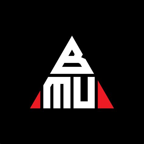 BMU triangle letter logo design with triangle shape. BMU triangle logo design monogram. BMU ...