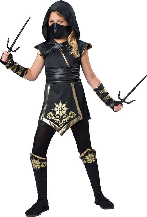 Buy Gold Ninja Girl - Kids Costume