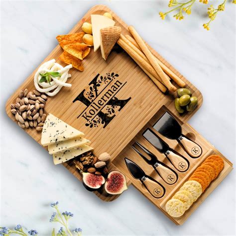 Personalized Charcuterie Board With Utensils Custom Cheese - Etsy