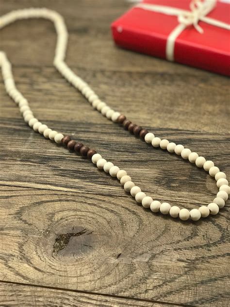 Wood Bead Necklace Wooden Bead Necklace Wood Bead Necklace | Etsy