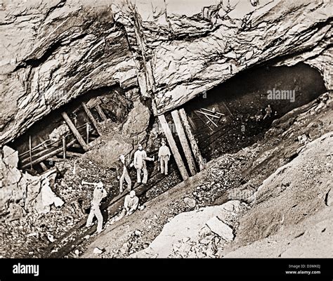 Historic 1893 tin mining photograph by Charles Burrows in the 70 dramroad, East Pool Tin Mine ...