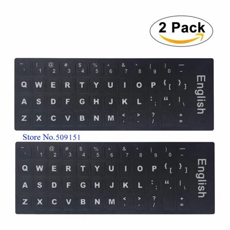 Keyboard Stickers English Black White Letter Alphabet Layout Sticker ...