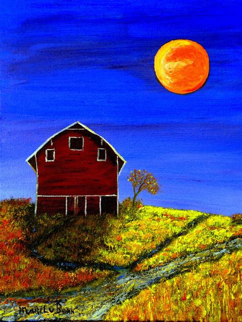 Harvest Moon, Oil Painting, One of a Kind, OOAK. Original Oil Painting ...