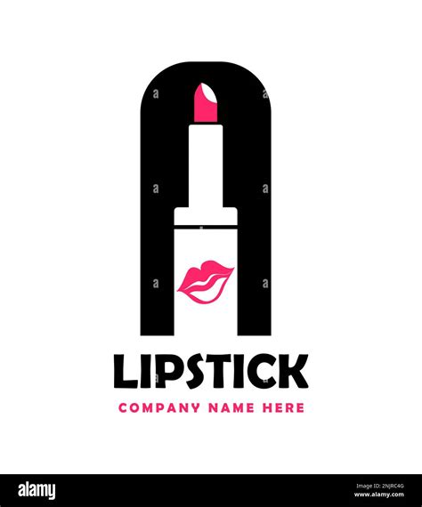 Black and white lipstick cosmetics logo, beauty product logo Stock Photo - Alamy