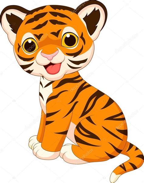 Descargue el vector de stock Caricatura lindo bebé tigre sin royalties ...