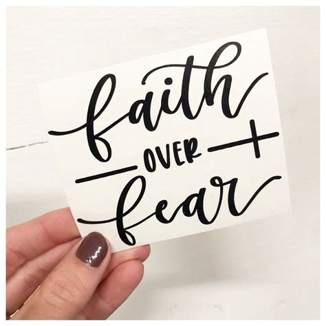 Faith Over Fear Measures at 3". Perfect for laptops, cars, tumblers, or any smooth surface! Made ...