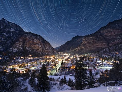 Ouray Winter Star Trails, Colorado - Wildernessshots Photography