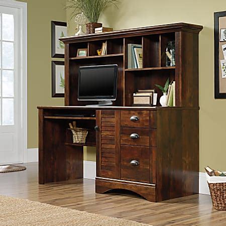 Sauder Harbor View 63 W Computer Desk With Hutch Curado Cherry - Office ...