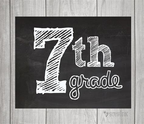 7TH GRADE Chalkboard Sign - Etsy