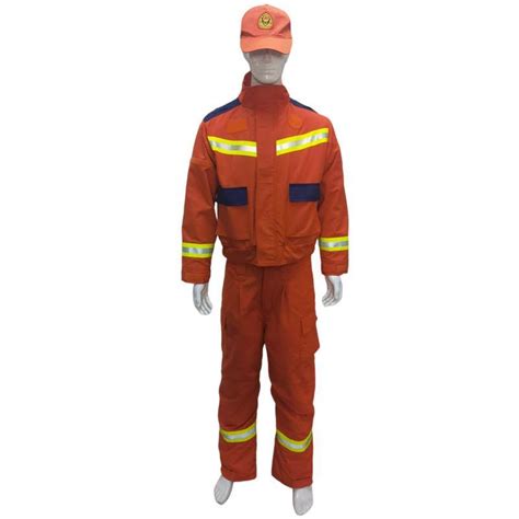 Fire Fighting Emergency Orange Aramid Fireman Uniform Firefighter ...