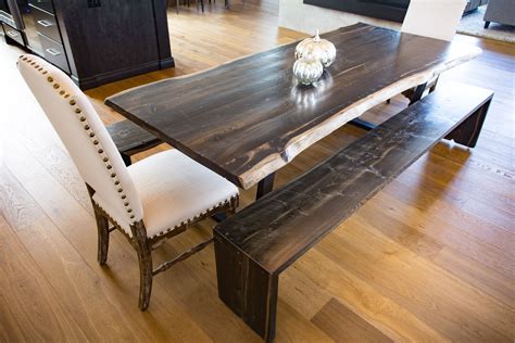 Modern Rustic Dining Table. Finished in our "Black Canyon" finish | Modern rustic dining table ...
