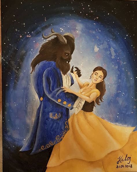 Painting art Beauty and the Beast (2017) | Belle and beast, Beauty and the beast, Disney and ...